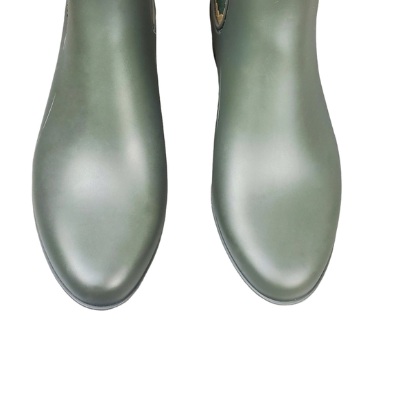 Jack Rogers Sallie Green Metallic Gold Scalloped Rain Boots Size 8 - Picture 4 of 11